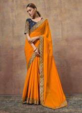Flimsy Looking Yellow Colour Saree